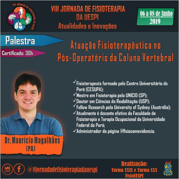 Palestra Atuação Fisioterapêutica no Pós-Operatório da Coluna Vertebral