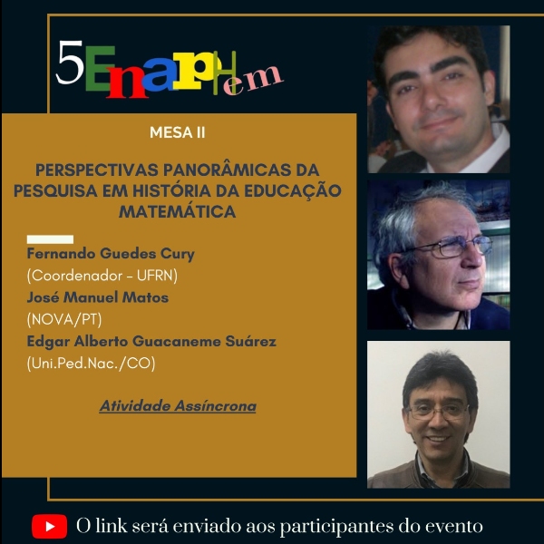 Mesa II - Perspectivas panorâmicas da Pesquisa em História da Educação Matemática