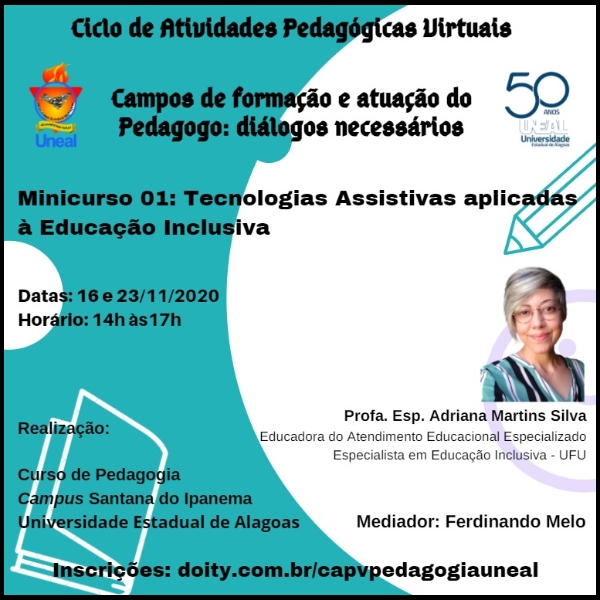 Minicurso 01: Tecnologias Assistivas aplicadas à Educação Inclusiva