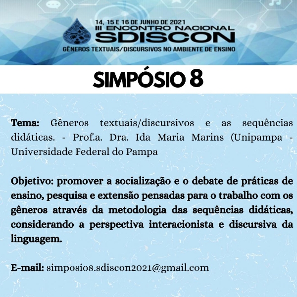 8-	Gêneros textuais/ discursivos e Sequências Didáticas.