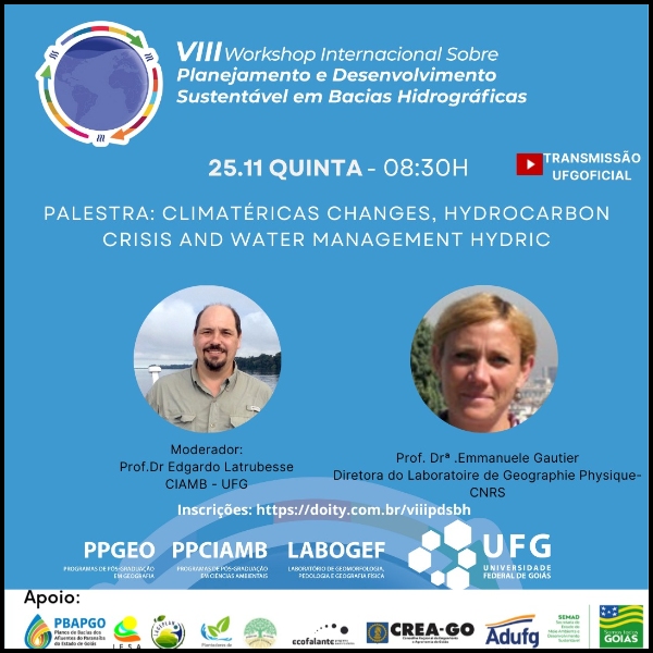 Palestra Internacional  -  Drª Emmanuele Gautier (Diretora do Laboratório de Geografia Fisica-CNRS - Sorbonne Université)