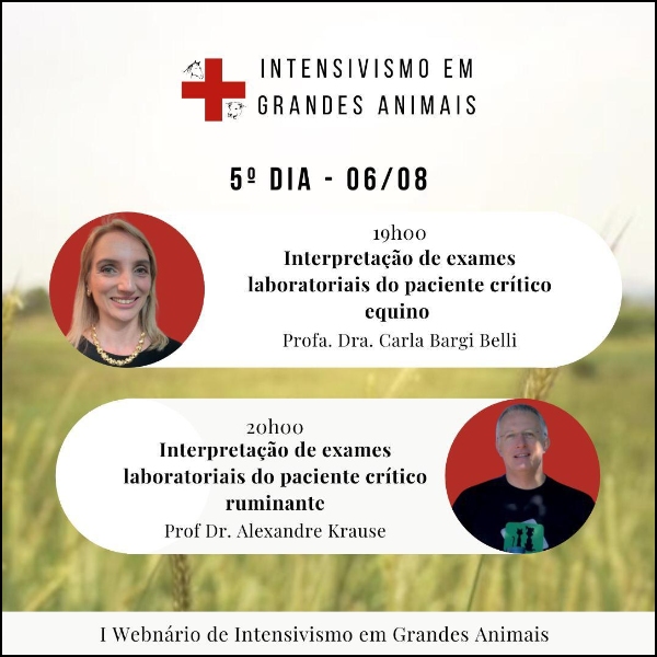 Dia 5 - 06/08 - Palestra 1 -Interpretação de exames laboratoriais do paciente crítico equino