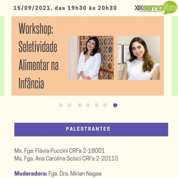 Workshop: Seletividade Alimentar na Infância 