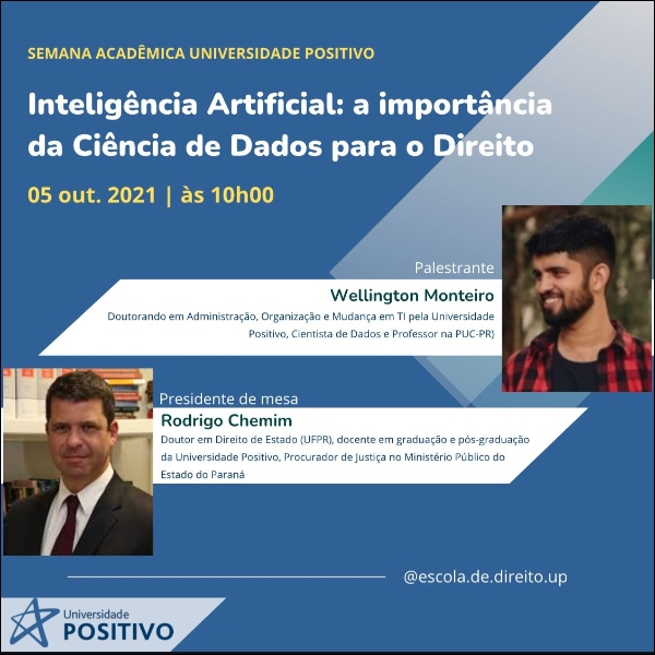 Palestra - Inteligência Artificial: a importância da Ciência de Dados para o Direito