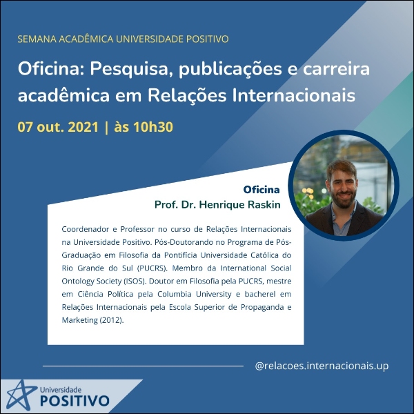 Oficina - Pesquisa, publicações e carreira acadêmica em Relações Internacionais