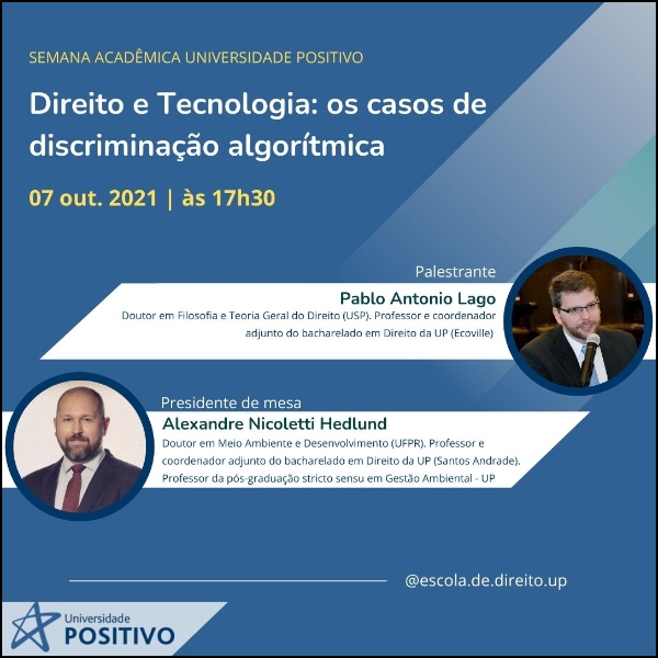 Palestra - Direito e Tecnologia: os casos de discriminação algorítmica