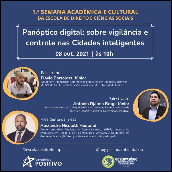 Palestra - Panóptico digital: sobre vigilância e controle nas Cidades inteligentes