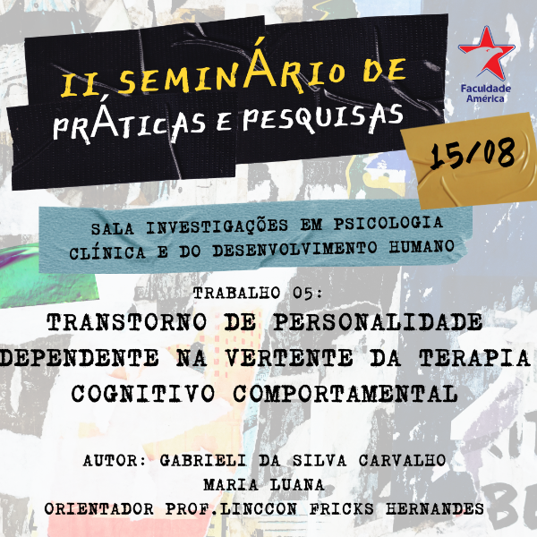 TRANSTORNO DE PERSONALIDADE DEPENDENTE NA VERTENTE DA TERAPIA COGNITIVO COMPORTAMENTAL