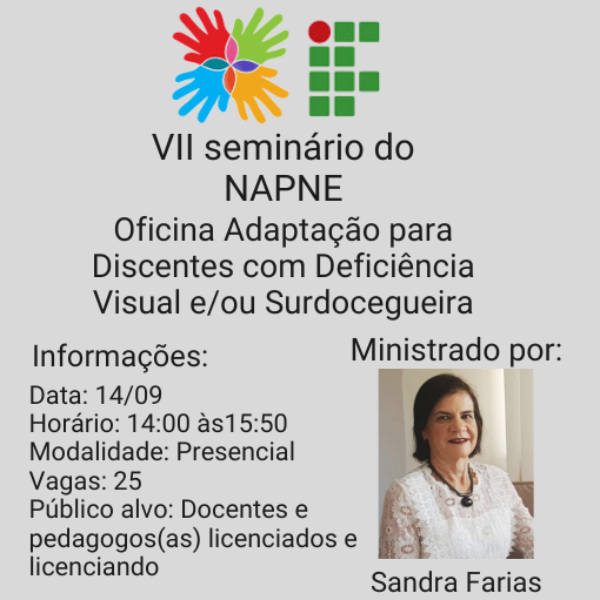 Oficina 06 - Adaptação para discentes com deficiência visual e/ou surdocegueira