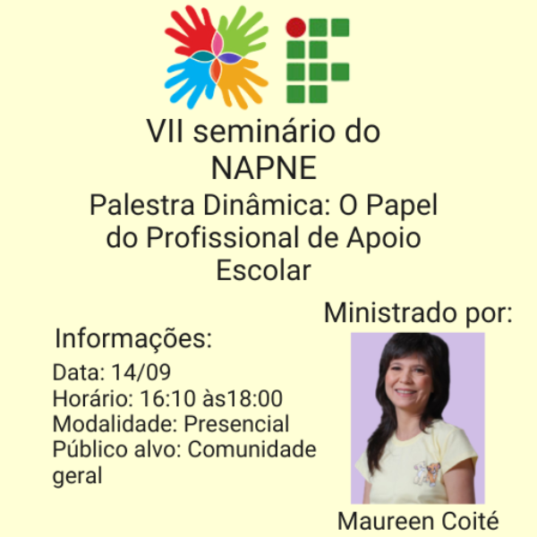 Palestra dinâmica: O papel do profissional de apoio escolar