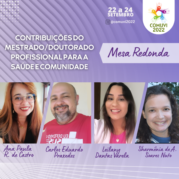 "CONTRIBUIÇÕES DO MESTRADO/DOUTORADO PROFISSIONAL PARA A SAÚDE E COMUNIDADE"