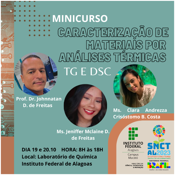 Caracterização de materiais por análises térmicas: TG e DSC.