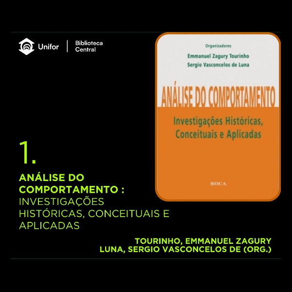 Sugestão de leitura - Análise do comportamento : investigações históricas, conceituais e aplicadas