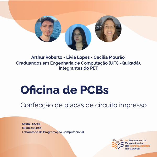 Oficina de PCBs: Confecção de placas de circuito impresso