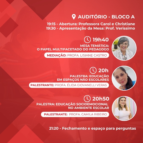 Mesa Temática "O Papel Multifacetado do Pedagogo"