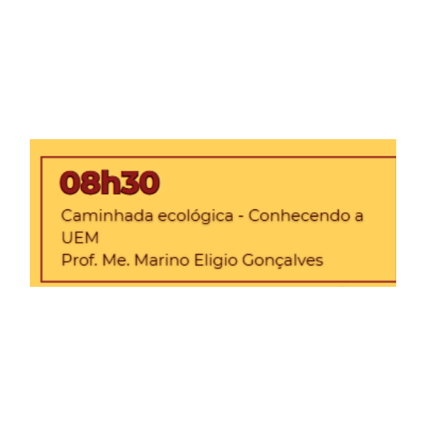 Caminhada Ecológica - Conhecendo a UEM, organizada pelo Prof. Marino Elígio Gonçalves. 