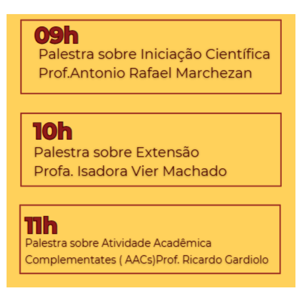 Palestras Direito UEM: AAcs. Horas de Extensão e PIB e PIBIC. 