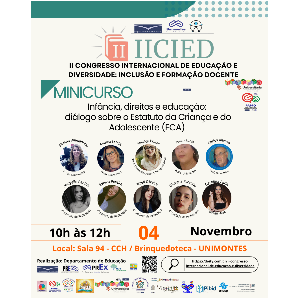 Minicurso: Infância, Direitos e Educação: Diálogo sobre o Estatuto da Criança e do Adolescente (ECA)