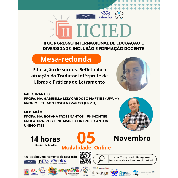 Educação de Surdos: Refletindo a atuação do Tradutor Intérpete de Libras e Práticas de Letramento - 05/11/2025