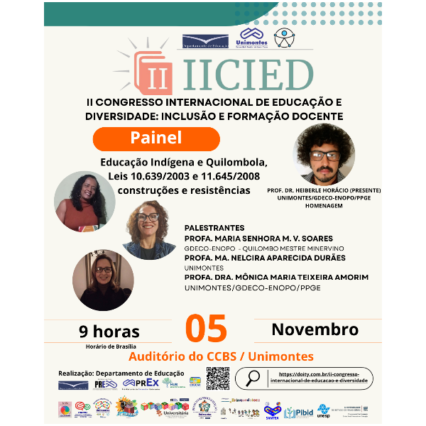 Educação Indígena e Quilombola, Leis 10639/2003 e 11645/2008 construções e resistências - 05/11/2025