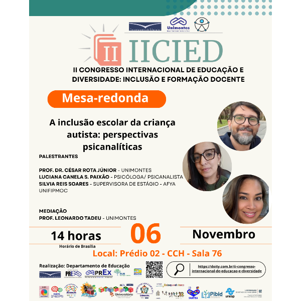 A inclusão escolar da criança autista: perspectivas psicanalíticas - 06/11/2025