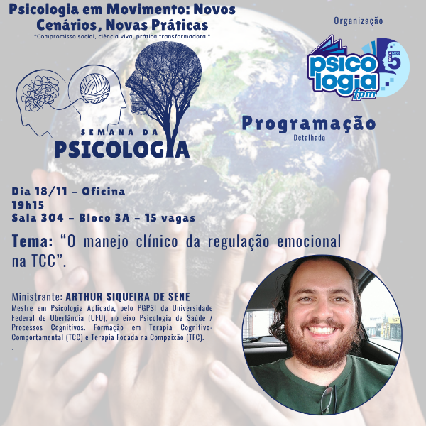 Oficina - Tema: “O manejo clínico da regulação emocional na TCC”.
