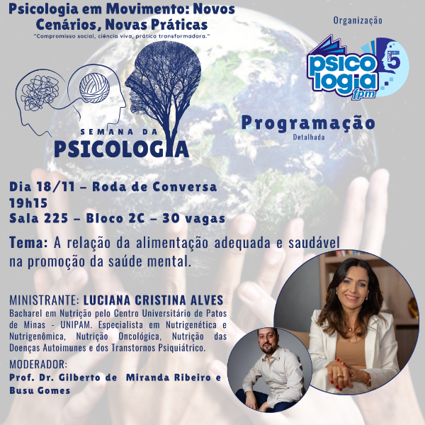 Roda de Conversa - Tema: A relação da alimentação adequada e saudável na promoção da saúde mental.