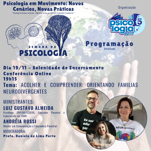 Conferência Online - Tema: ACOLHER E COMPREENDER: ORIENTANDO FAMILIAS NEURODIVERGENTES.