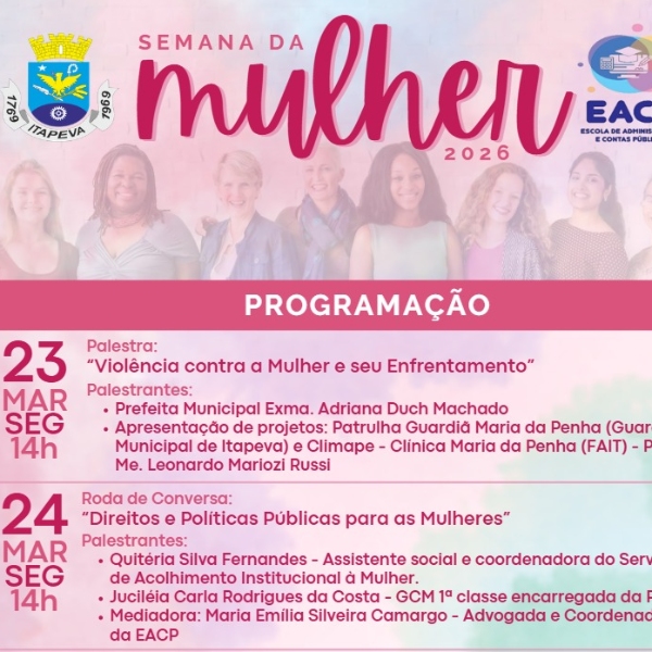 DATA: 23/03/2026 - Palestra: Violência Contra a Mulher e seu enfrentamento -