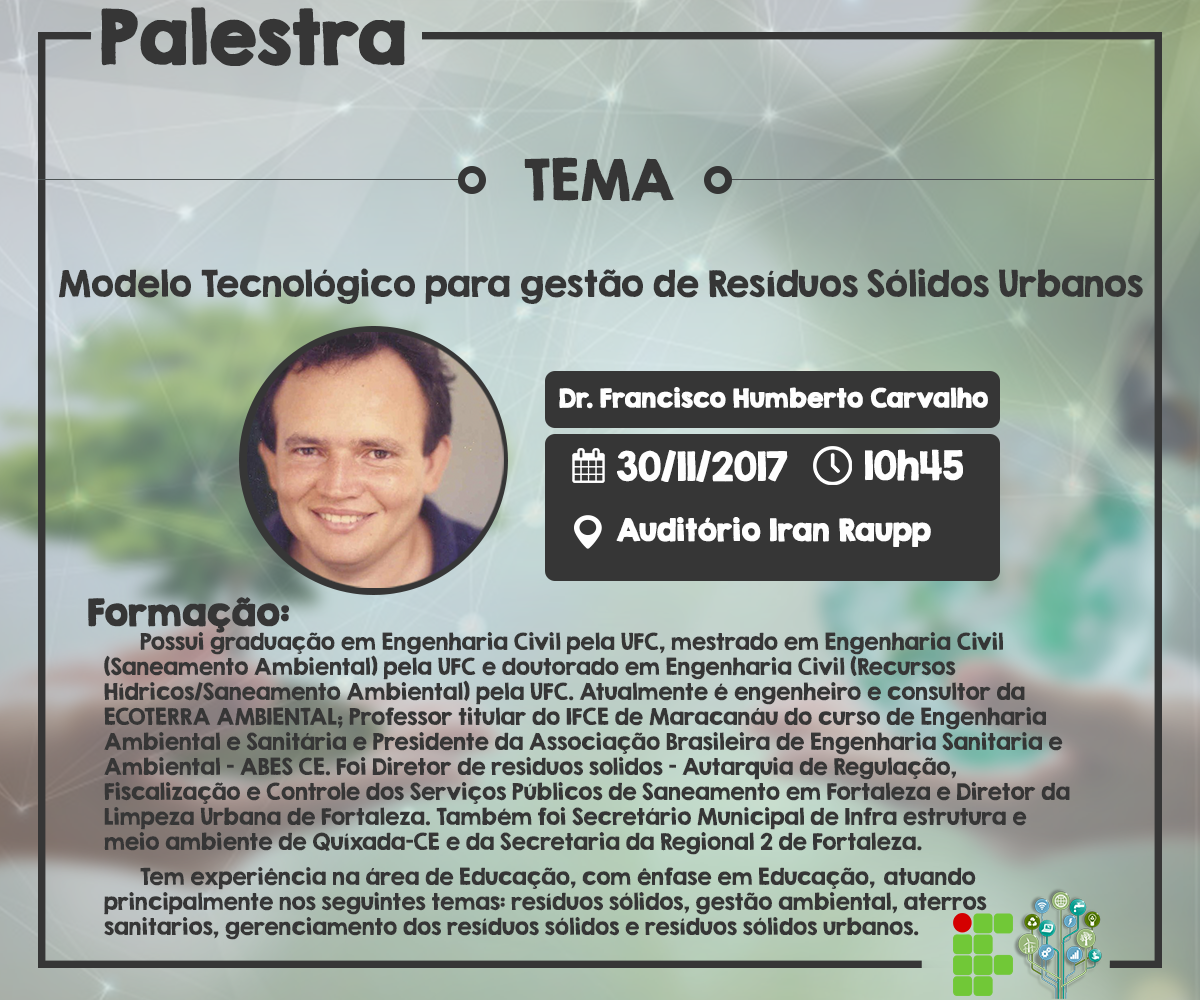 Palestra Modelo Tecnológico para gestão de Resíduos Sólidos Urbanos