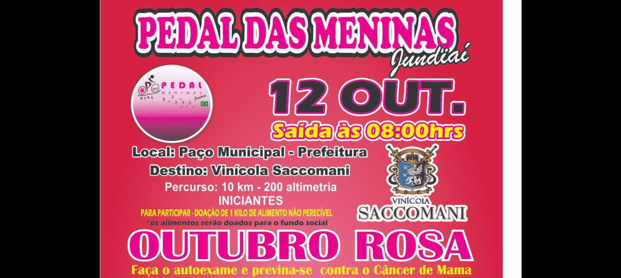 OUTUBRO ROSA - PEDAL DAS MENINAS  JUNDIAÍ