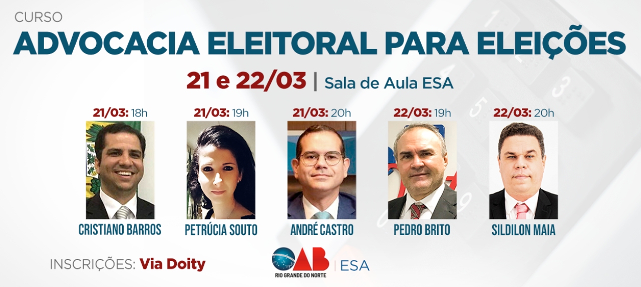 CURSO DE ADVOCACIA ELEITORAL PARA ELEIÇÕES