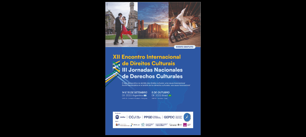 XII ENCONTRO INTERNACIONAL DE DIREITOS CULTURAIS e III JORNADAS NACIONALES  DE DERECHOS CULTURALES
