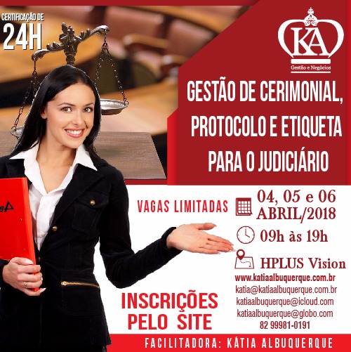 CURSO DE GESTÃO DE CERIMONIAL  PARA O JUDICIÁRIO