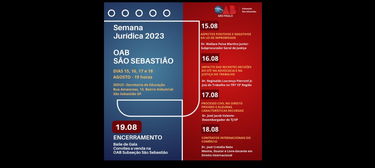 SEMANA JURÍDICA OAB SÃO SEBASTIÃO
