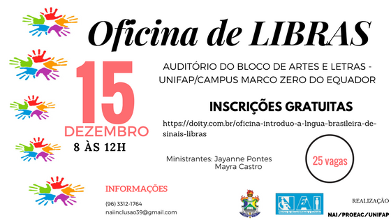 OFICINA: INTRODUÇÃO A LÍNGUA BRASILEIRA DE SINAIS - LIBRAS