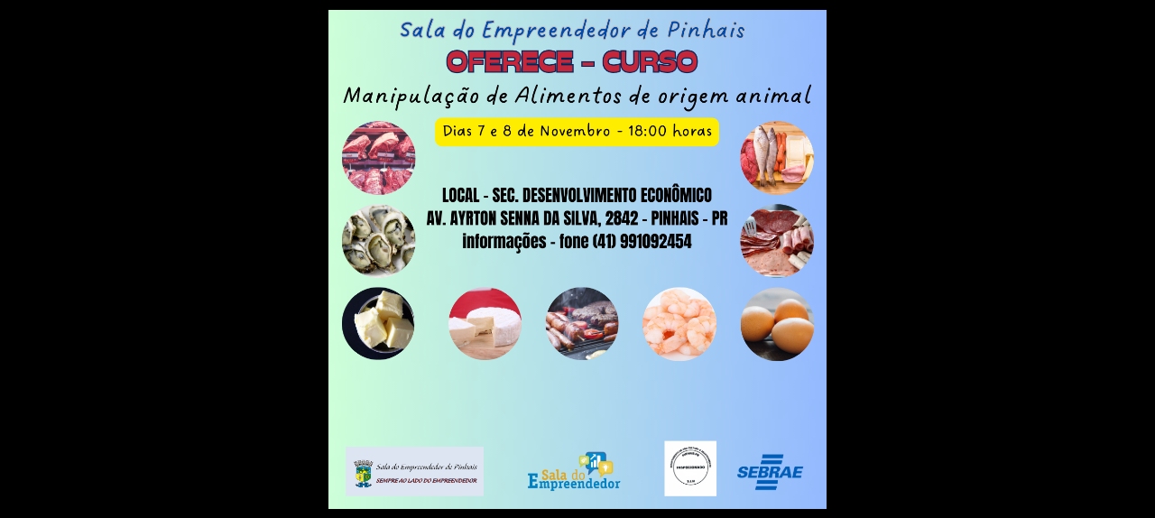 CURSO DE MANIPULAÇÃO DE ALIMENTOS  - ORIGEM ANIMAL