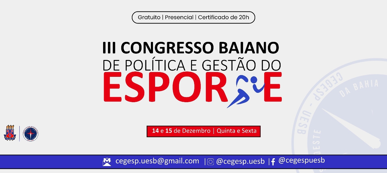 III Congresso Baiano de Política e Gestão do Esporte