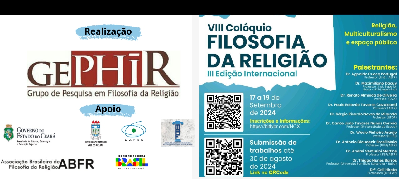 VIII COLÓQUIO FILOSOFIA DA RELIGIÃO -  III Edição Internacional