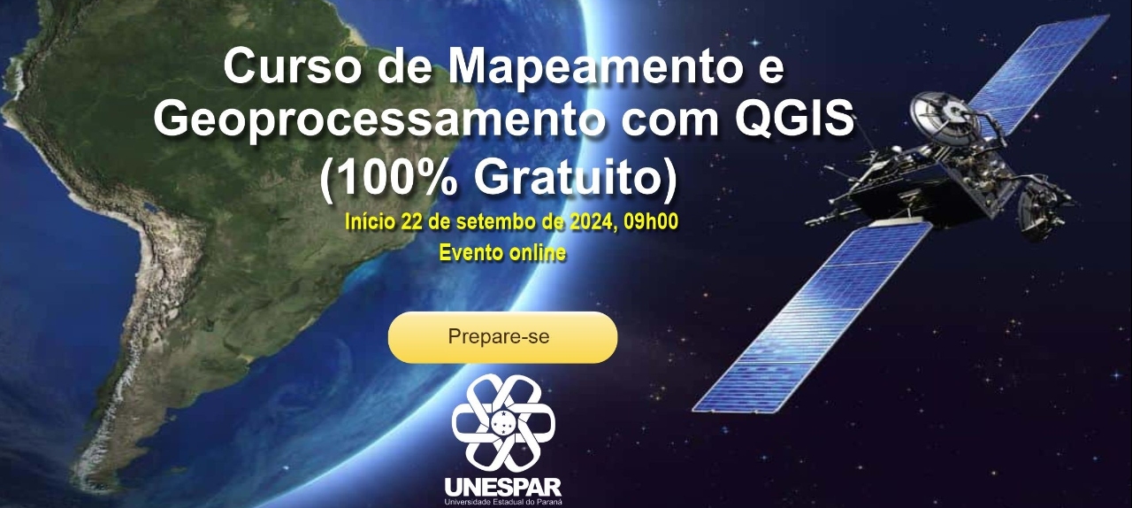 Curso de Mapeamento e Geoprocessamento com QGIS   (on-line / 100% Gratuito)