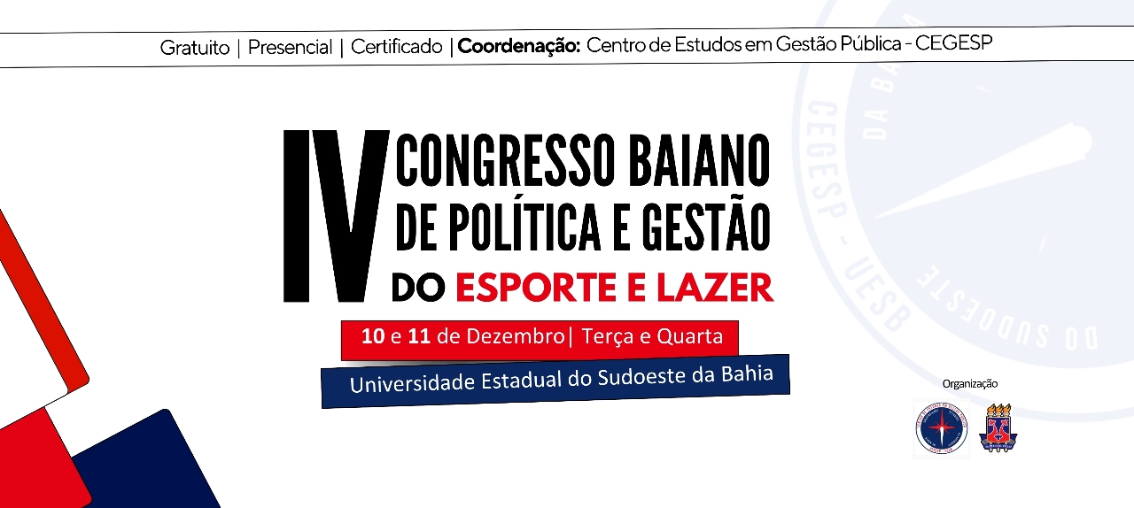 IV Congresso Baiano de Política e Gestão do Esporte e Lazer