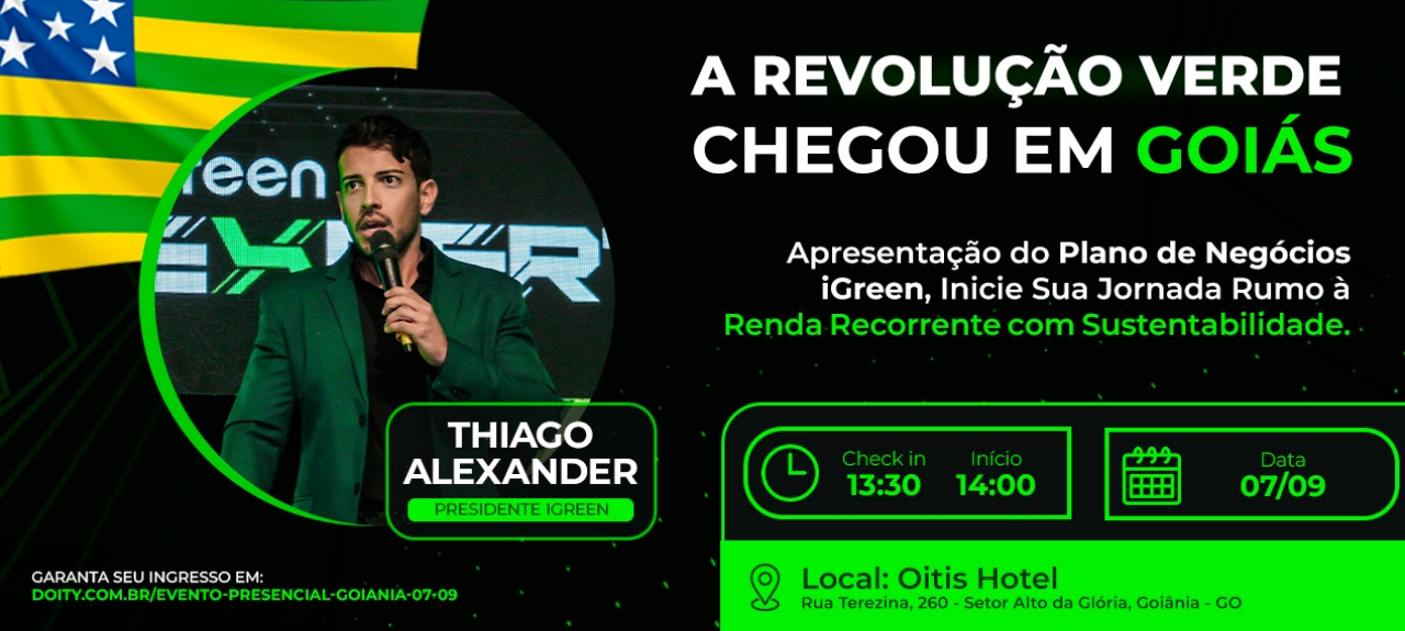 Evento Presencial iGreen - Goiânia (GO) 07/09