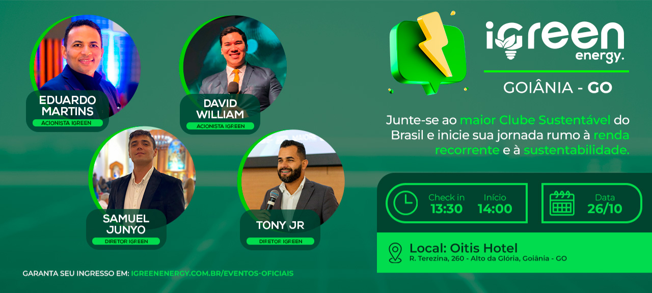 Evento Presencial iGreen - Goiânia (GO) 26/10