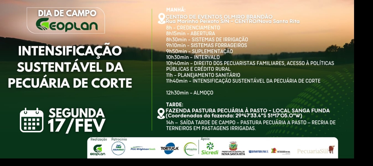 DIA DE CAMPO  GEOPLAN- FAZENDA PASTURA PECUÁRIA À PASTO