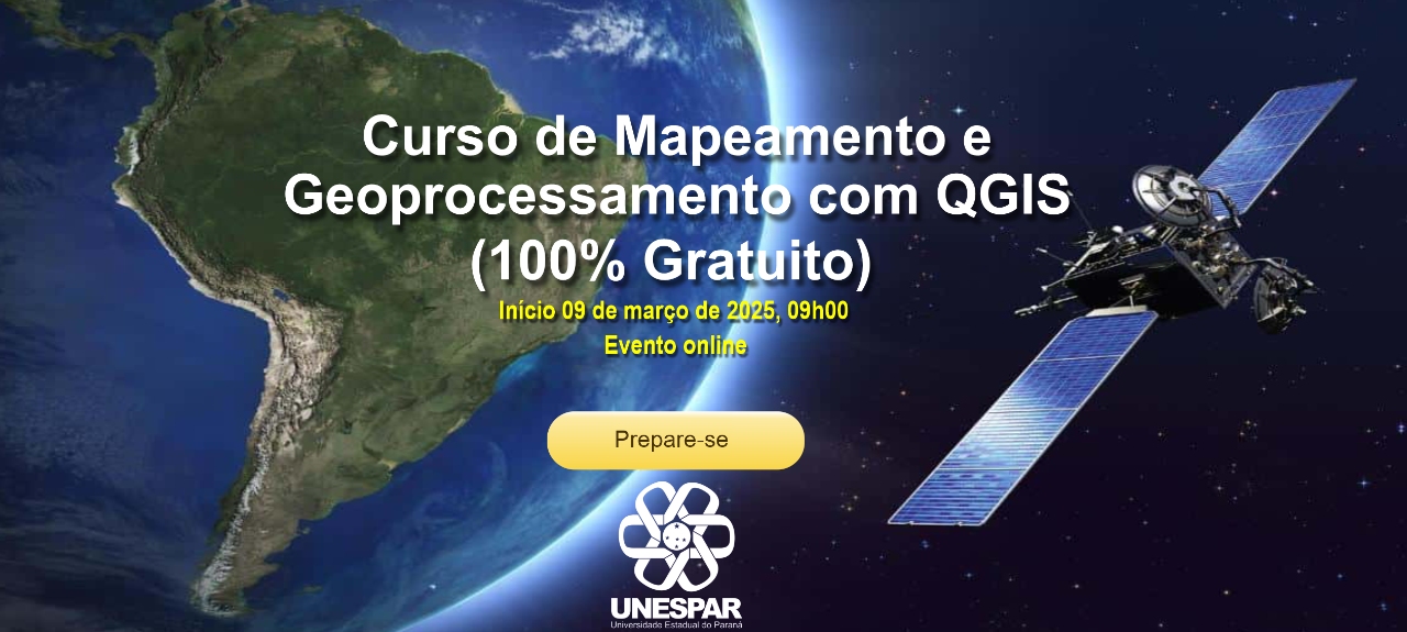 Curso de Mapeamento e Geoprocessamento com QGIS   (on-line / 100% Gratuito)