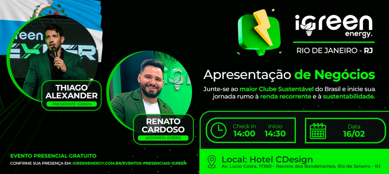 Evento Presencial iGreen - Rio de Janeiro (RJ) 16/02