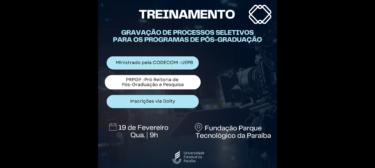 Treinamento Gravação de processos seletivos para os procedimentos de Pós-Graduação