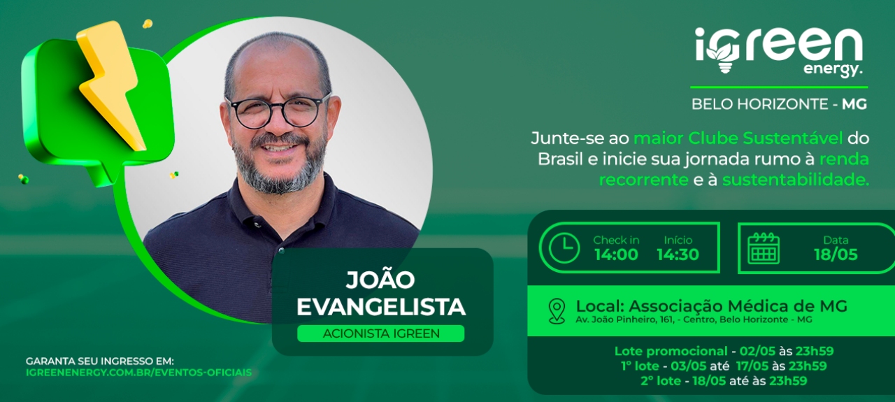 Evento Presencial iGreen - Belo Horizonte (MG) 18/05