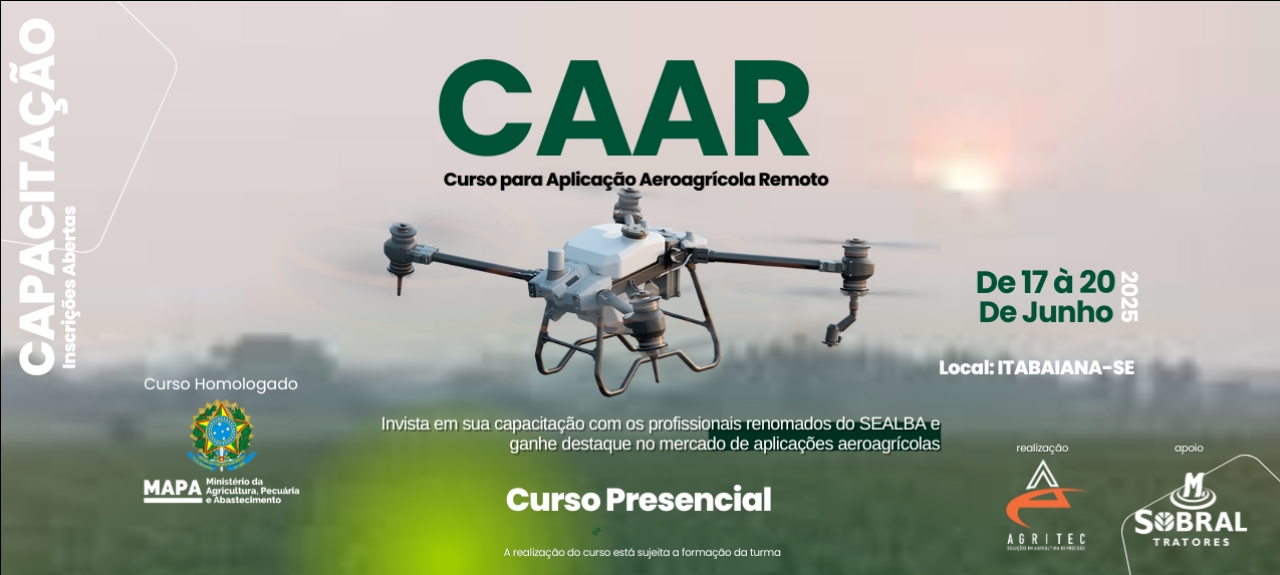 CAAR - Curso para Aplicação Aeroagrícola Remoto - Turma Junho 2025