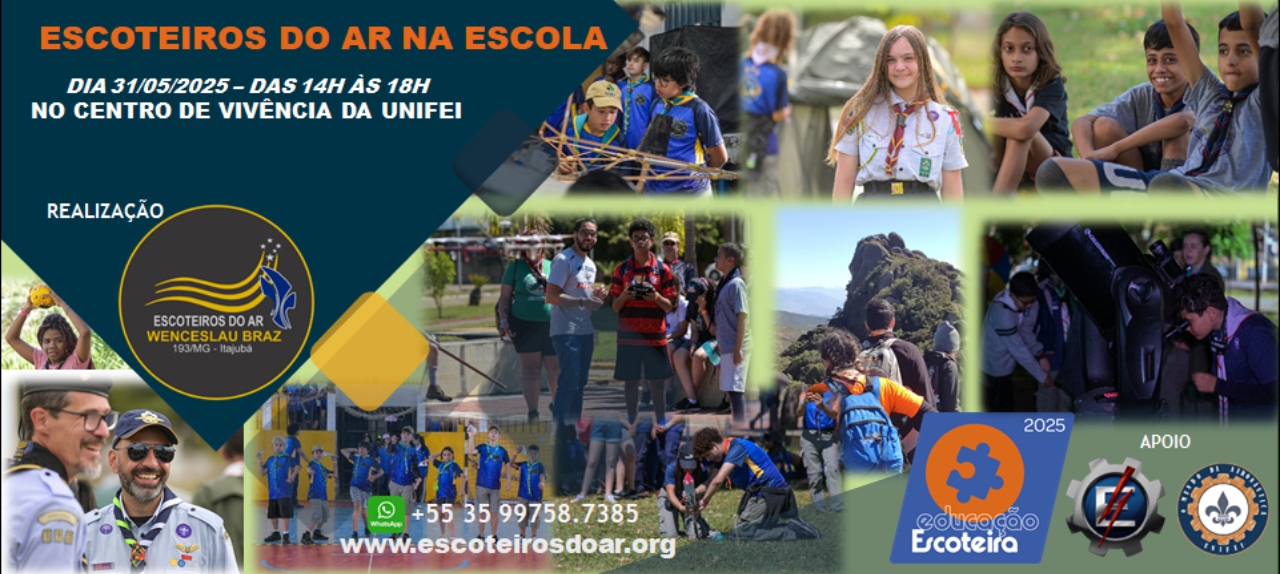 ESCOTEIROS DO AR NA ESCOLA - Alunos da E.M. Doutor Antônio Salomon, Carmo Cascardo, Teodomiro Santiago